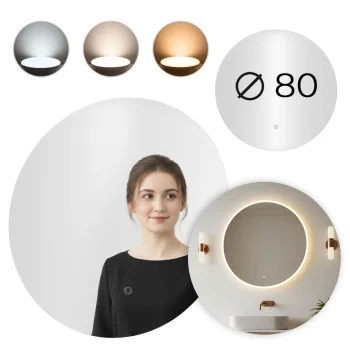 Apvalus LED vonios veidrodis Modernhome 139630, 80 cm