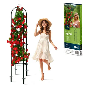 Sodo pergola kolona Plonos 200 cm juoda