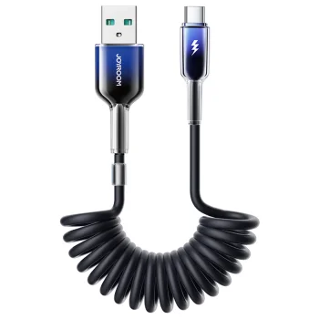 Joyroom S-A43 USB-A to USB-C Spiral Cable 1.5m, Black
