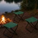 Sulankstoma turistinė ir žvejybos kėdė-taburetė, žalia