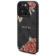 Guess dėklas iPhone 16 Pro Max telefonui 4G Flowers Print MagSafe, juodas