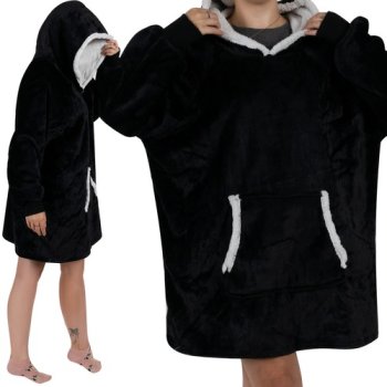 Ruhhy 00024403 XXL Oversize Blanket Hoodie, Black