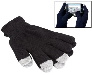 Capacitive Touch Screen Gloves for Smartphones Tablets, Black