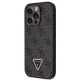 Guess dėklas iPhone 14 Pro su dirželiu Crossbody 4G Metal Logo, juodas
