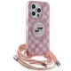 Karl Lagerfeld dėklas iPhone 15 Pro Max su virvele Crossbody Monogram, rožinis