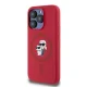 Karl Lagerfeld Silicone Karl&Choupette Heads Ring MagSafe dėklas iPhone 15 Pro, raudonas