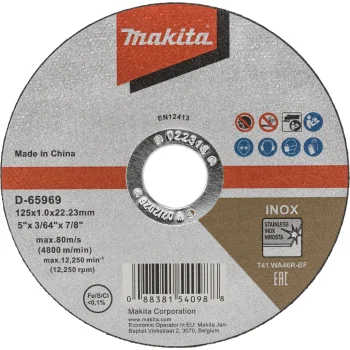 Pjovimo diskų komplektas Makita D-65969 metalui 125 x 1,0 mm, 12 vnt.