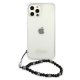Guess iPhone 12 Pro Max dėklas Pearl Collection, skaidrus