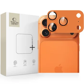 Tech-Protect Camfull Fit+ kameros apsauginis stiklas iPhone 17 Pro Max - oranžinis