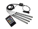 LED automobilių salono apšvietimas su pulteliu (4 x 12 LED)