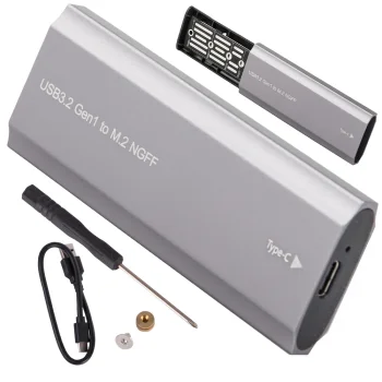 M.2 SATA NGFF SSD disko dėklas USB 3.1 Type-C (2230-2280 mm), sidabrinis