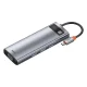 Baseus Metal Gleam Series 9-in-1 USB-C šakotuvas (3x USB 3.0, HDMI, PD, RJ45, SD/TF, VGA)