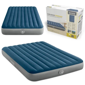 Intex 64189 Double Inflatable Air Mattress 203x152x25 cm with Battery Pump