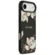 Guess Grained Flowers Classic Logo MagSafe dėklas telefonui iPhone Air, juodas