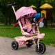 ECOTOYS vaikiškas triratukas-vežimėlis su apsukama sėdyne, rožinis