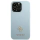 Guess Saffiano 4G Small Metal Logo dėklas iPhone 13 Pro Max telefonui, mėlynas