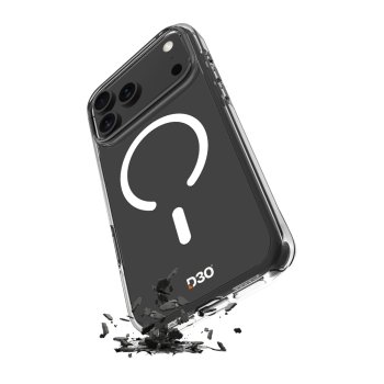 Puro Impact Clear D3O MagSafe dėklas, skirtas iPhone 17 Pro, skaidrus