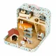 Ecotoys Medinė gyvūnų prekių parduotuvė lagamine (23 priedai)