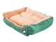 Plush pet bed with cushion, medium size, 60x50 cm, green