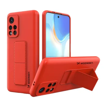 Dėklas Wozinsky Kickstand Case skirtas Xiaomi Redmi 10 su stovu, raudonas