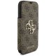 Guess atverčiamasis dėklas, skirtas iPhone 17 Pro, Book 4G Metal Logo, rudas