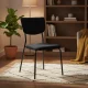 Aksominės valgomojo kėdės ModernHome 140820, 4 vnt., juodos