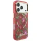 Guess IML Glitter Blossom Roses dėklas iPhone 17/18 Pro Max, MagSafe, bordo