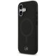 Mercedes iPhone 17 dėklas Plain Smooth Leather MagSafe, juodas