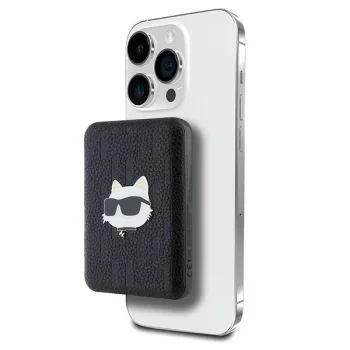 Karl Lagerfeld Choupette Head Pin 5000mAh MagSafe išorinė baterija, juoda