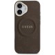 Guess Peony Hot Stamp MagSafe dėklas iPhone 17 telefonui, rudas