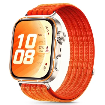 Tech-Protect Nylon dirželis laikrodžiui Huawei Watch Fit 3 / 4 / 4 Pro / 5 / 5 Pro, oranžinis
