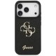 Guess Fixed Glitter Big 4G dėklas, skirtas iPhone 17 Pro, juodas