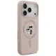 Karl Lagerfeld dėklas iPhone 17 Pro telefonui Silicone Karl&Choupette MagSafe, rožinis