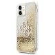 Guess 4G Big Liquid Glitter dėklas, skirtas iPhone 11 / XR, auksinis