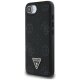 Guess Grained Hot Stamp Peony Triangle Logo MagSafe dėklas iPhone 16e, juodas