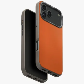 Uniq Lyden DS dėklas telefonui iPhone 17 Pro Max, oranžinis/pilkas