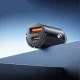 Orico MiniRing 30W USB-A ir USB-C automobilinis įkroviklis, juodas