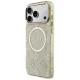 Guess IML Peony Dot MagSafe dėklas iPhone 17 Pro Max telefonui, smėlio spalvos