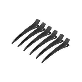 Kirpyklos plaukų segtukai Carbon E-15 11,5 cm juodi (6 vnt.)