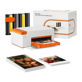 Nuotraukų spausdintuvas Liene Amber M110 4x6" su popieriumi (60 vnt.) ir kasetėmis