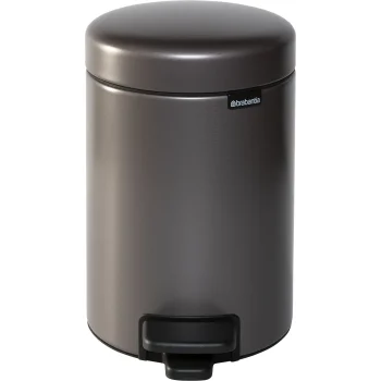 Brabantia NewIcon šiukšliadėžė su pedalu, 3 l, Confident Platinum