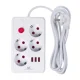 Maitinimo ilgintuvas Maclean MCE393 W, 4 lizdai, 3x USB, 2500W, 3 m, baltas