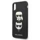 Karl Lagerfeld Saffiano Karl&Choupette Head dėklas iPhone X/XS, juodas