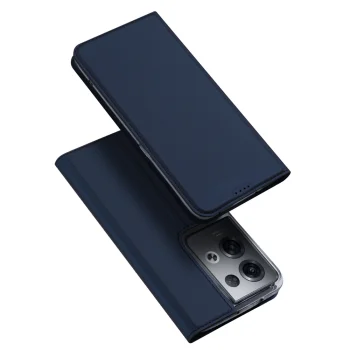 Atverčiamasis dėklas Dux Ducis Skin Pro skirtas Oppo Reno 8 Pro su stovo funkcija, mėlynas