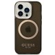 Guess Gold Outline Translucent MagSafe dėklas iPhone 14 Pro Max Juodas/Auksinis