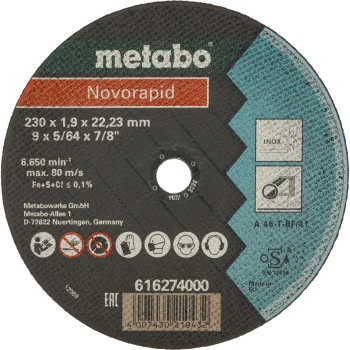 Metabo Novorapid Inox cutting disc 230 x 1.9 x 22.23 mm