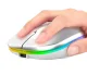 Rechargeable Wireless Mouse with RGB Lighting, White