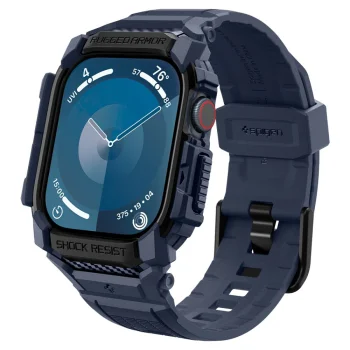 Spigen Rugged Armor Pro Apple Watch Strap 46mm with Case, Blue