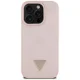 Guess Grained Hot Stamp Peony Triangle Logo MagSafe dėklas iPhone 16 Pro Max, rožinis