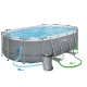 Bestway Power Steel Above Ground Frame Pool Set 14\' x 8\'2\" x 39.5\" 11-in-1 56620